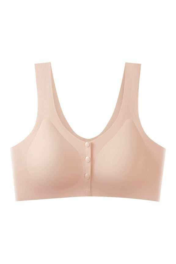 Clothing Push Up Bras for Women Women's Large Ice Silk Front Open Button Bra Traceless Pregnant Women's Breastfeeding Vest Gathered Anti Drop Bra Plus Size Lace Bras Underwire Brassiere Everyday Bras