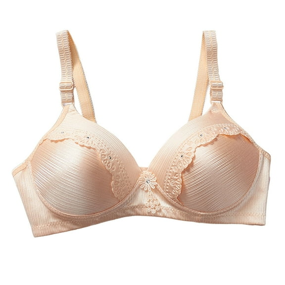 Clothing Push Up Bras for Women Women's Fashion Comfortable Medium And Old Age Large Thin No Steel Ring Brushed Three Breasted Comfortable Bra Plus Size Lace Bras Underwire Brassiere Everyday Bras