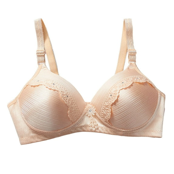 Clothing Push Up Bras for Women Women's Fashion Comfortable Medium And Old Age Large Thin No Steel Ring Brushed Three Breasted Comfortable Bra Plus Size Lace Bras Underwire Brassiere Everyday Bras