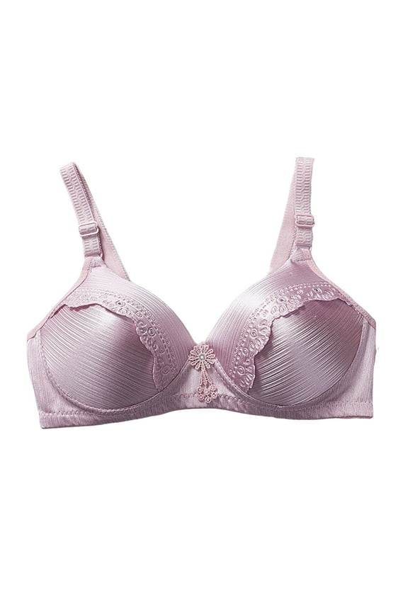 Clothing Push Up Bras for Women Women's Fashion Comfortable Medium And Old Age Large Thin No Steel Ring Brushed Three Breasted Comfortable Bra Plus Size Lace Bras Underwire Brassiere Everyday Bras