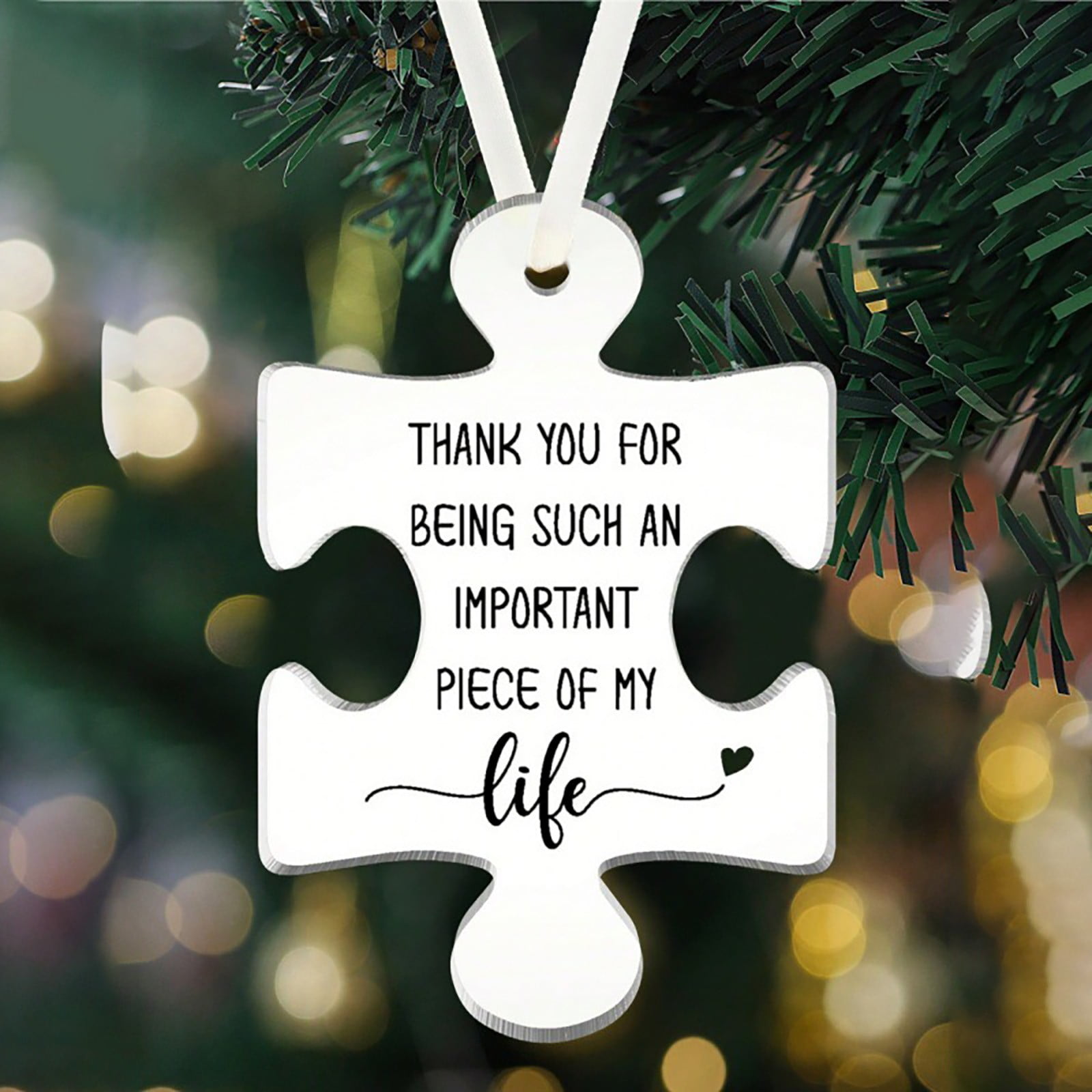 Clearance! Puzzle Acrylic Pendant Christmas Tree Decoration 3.9*3.1*0.8