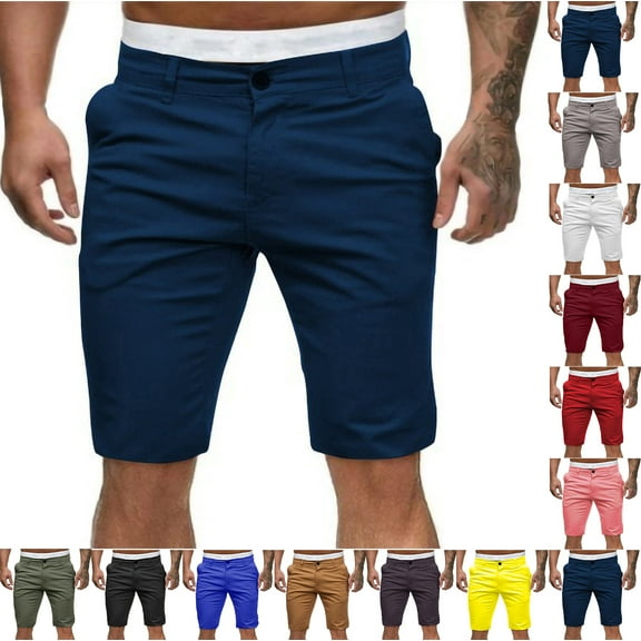Clearance QATAINLAV Mens Chinos Flat Front Golf Shorts Outdoor Travel Fishing Hiking Work Dress Shorts Summer Casual Beach Short Pants with Pockets Dark Gray XL