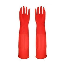 Qnjujn 38cm Natural Rubber Kitchen Gloves - Waterproof Dishwashing & Cleaning Gloves, Heavy Duty for Women/Men
