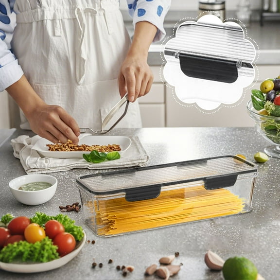 Qnjujn Refrigerator Food Storage Box Set | Airtight Containers for Pasta, Herbs, Garlic | BPA-Free Kitchen Organizers for Freshness & Space Saving
