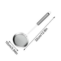 Qnjujn Stainless Steel Fine Mesh Strainer Spoon - Oil Skimmer, Soup Filter for Grease & Foam - Kitchen Colander for Cooking, Baking & Frying