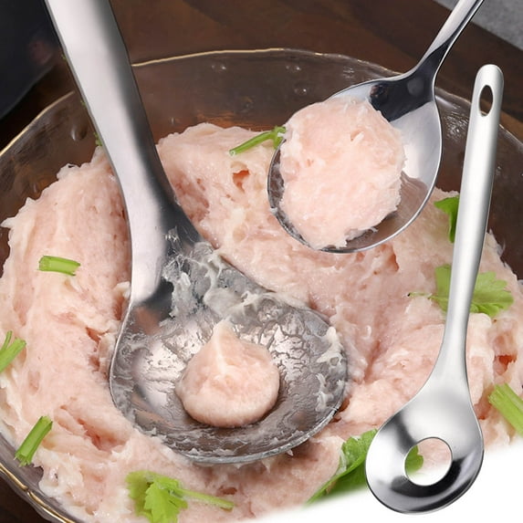 Qnjujn Stainless Steel Meatball Maker Mold | Shrimp/Fish Ball Press Tool | Dishwasher Safe Kitchen Gadget for Uniform Snacks & Appetizers