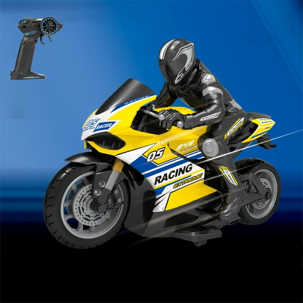 Clearance! RC Motorcycle Toy, Remote Control Motorbike with 2-in-1 Remote,2.4G 1/10 High Speed Cross Country RC Remote Control Stunt Motorcycle Drift Racing Motorcycle