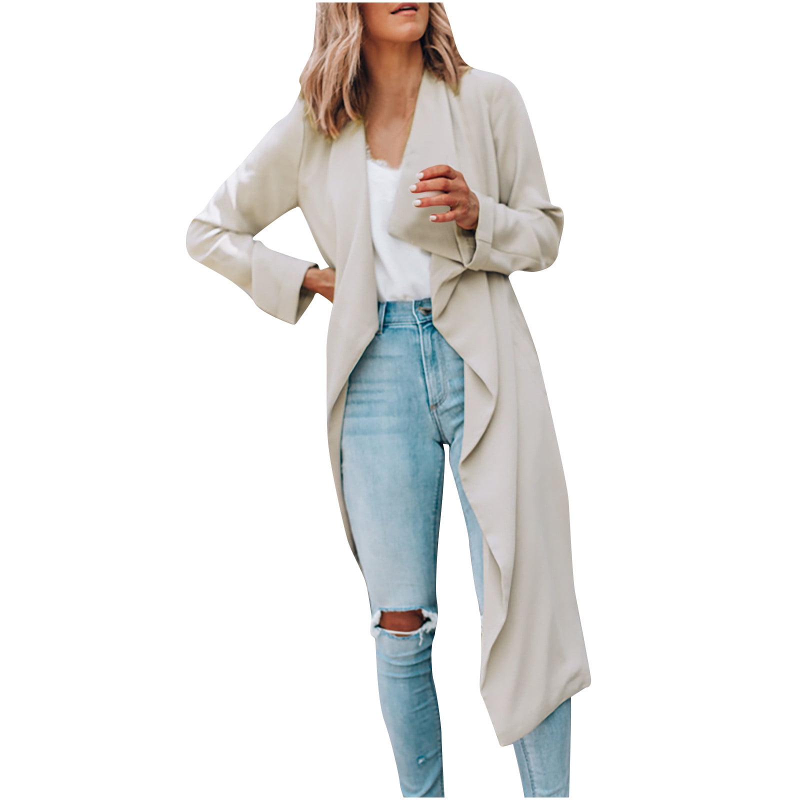 Clearance RQYYD Women s Long Trench Coats Long Sleeve Lightweight