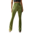thumbnail image 1 of RYRJJ High Waisted Ribbed Velvet Pants for Women Vintage Flare Leg Palazzo Long Pants Bell Bottom Trousers(Mint Green,M), 1 of 8