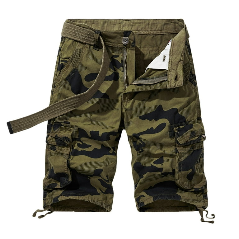 Clearance RYRJJ Men's Tactical Camouflage Cargo Shorts Elastic