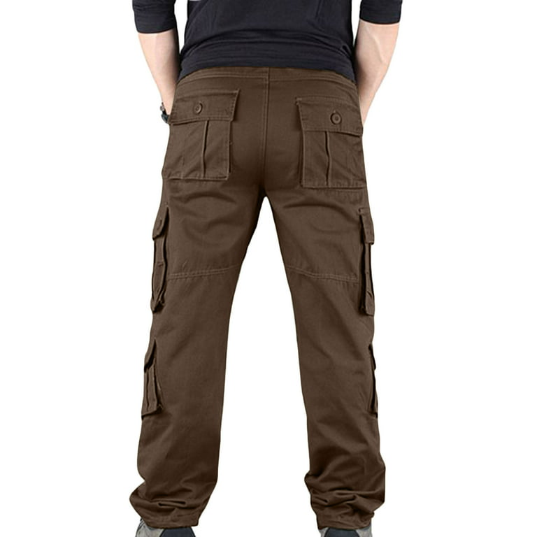 Clearance RYRJJ Men's Casual Hiking Pants Tactical Wild Combat Baggy  Ripstop Cargo Work Pants Trousers with Multi-Pockets(No Belt)(Coffee,5XL) 