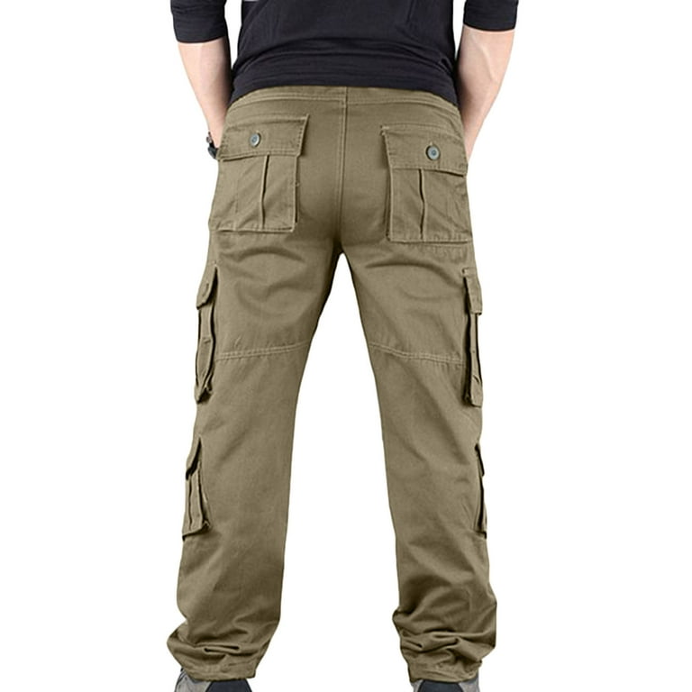 Clearance RYRJJ Men's Casual Hiking Pants Tactical Wild Combat Baggy  Ripstop Cargo Work Pants Trousers with Multi-Pockets(No Belt)(Khaki,3XL) 