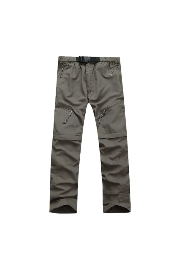 Men's Hiking Cargo Pants Quick-Dry Outdoor Water Resistant Lightweight Mountain Convertible Zip Off Shorts Work Pants(Khaki,S)