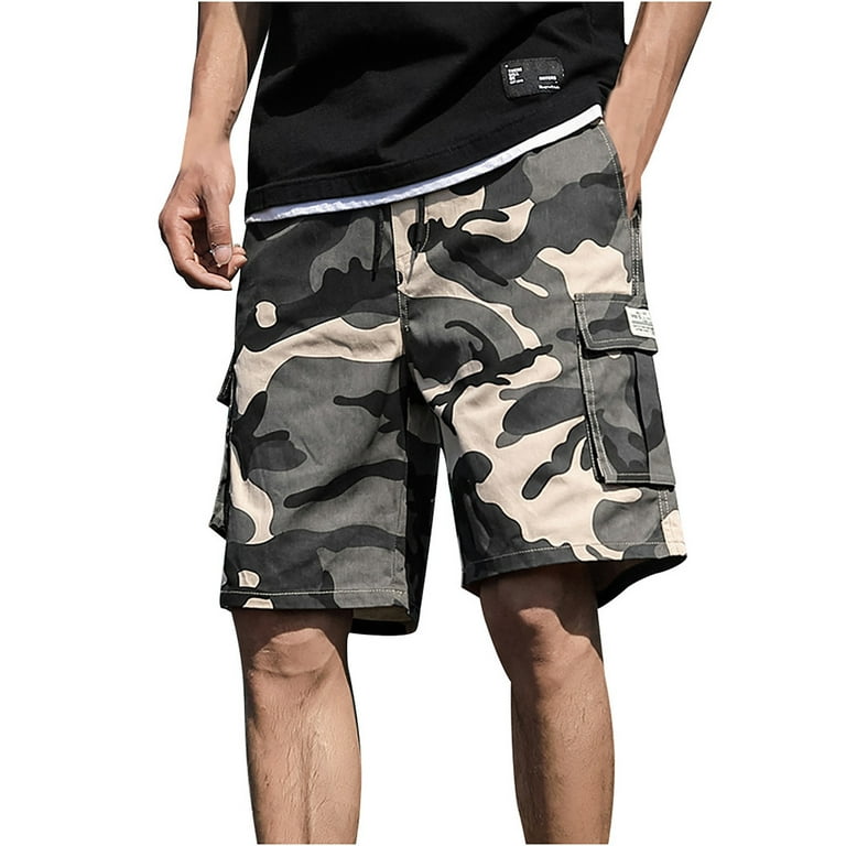 Clearance RYRJJ Mens Camo Cargo Shorts Multi Pockets Lightweight Cotton  Relaxed Fit Outdoor Camouflage Cargo Short for Men(Khaki,XL) 