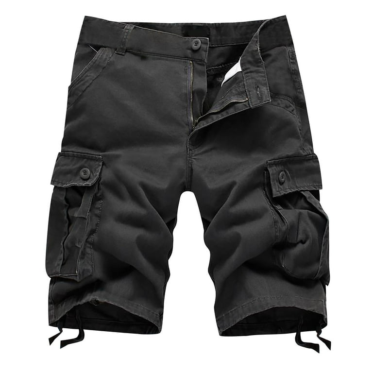 Clearance RYRJJ Mens Classic Multi Pockets Cargo Shorts Lightweight Outdoor  Casual Work Short Pant (NO Belt)(Dark Gray,M) 