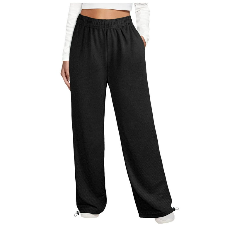 Clearance RYRJJ Women's Wide Leg Pants with Pockets Casual