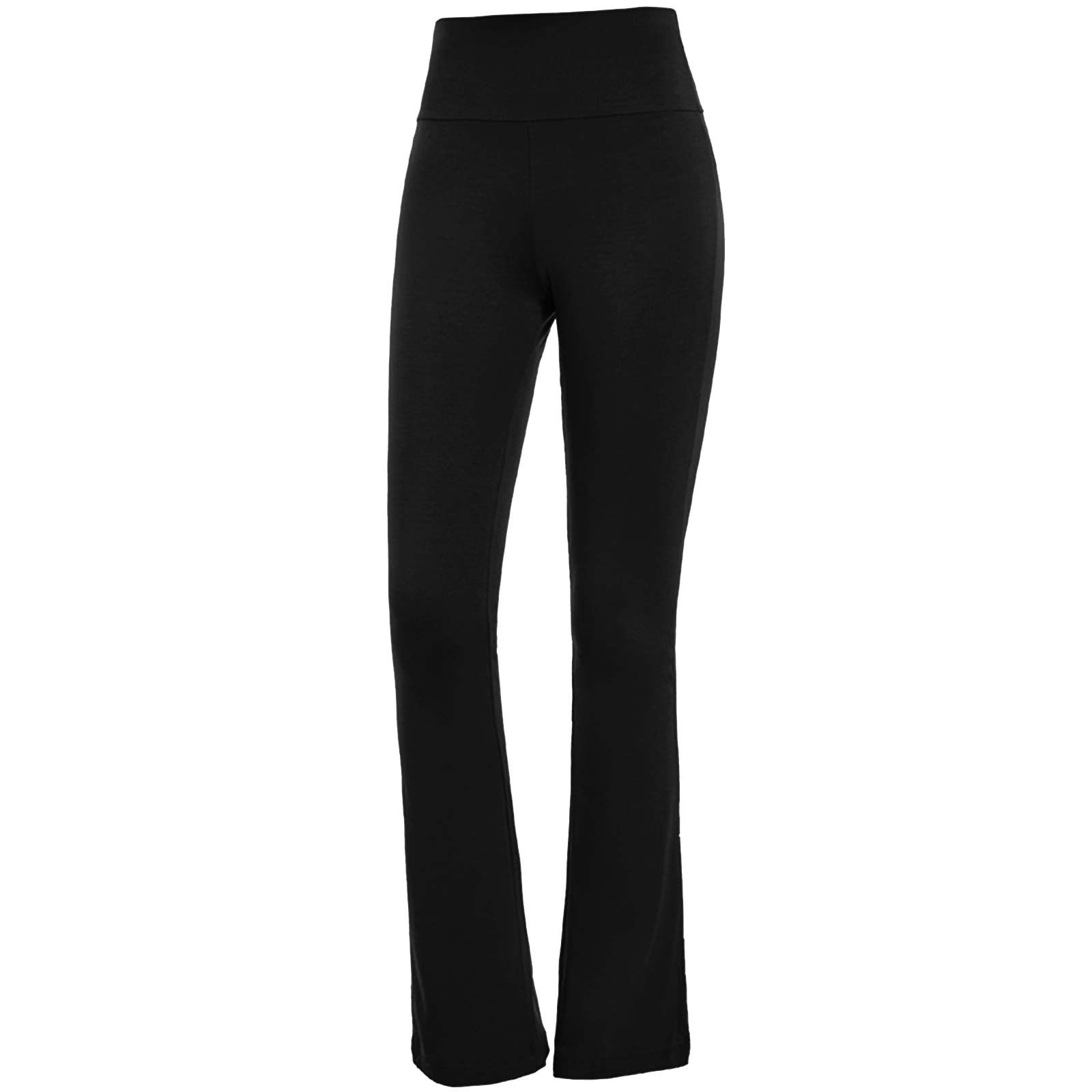 women's black straight broad pants for yoga and casual wear