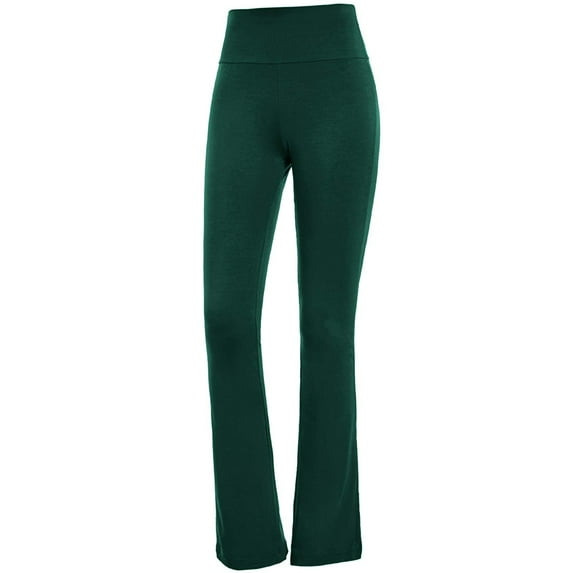 Clearance RYRJJ Women's Yoga Dress Pants Bootcut Straight Leg Flare Pant Pull On Stretchy Work Slacks High Waist Office Casual Trouser(Green,M)