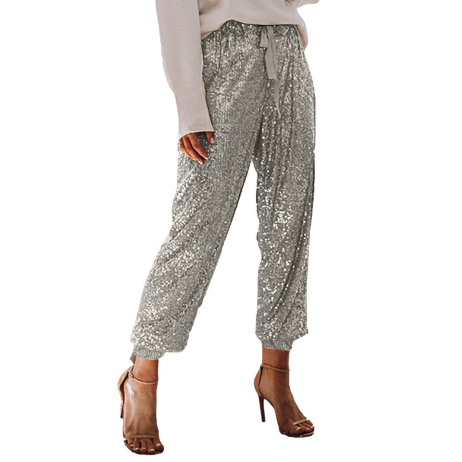 Silver Sequin Trouser | Eloquii
