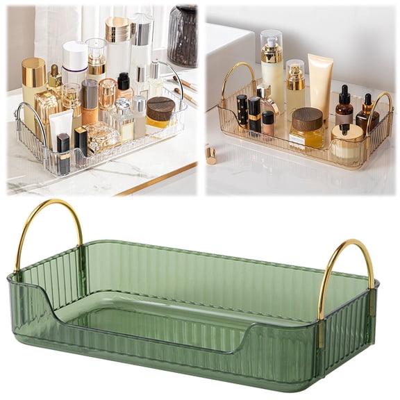 Clearance Rack under $7 Easy To Use Makeup Organizer And Disposal Makeup Storage Tray With Metal Handling Capability Countertop Organizer Neatly Organized Makeup Bathroom (single Side Storage Ra