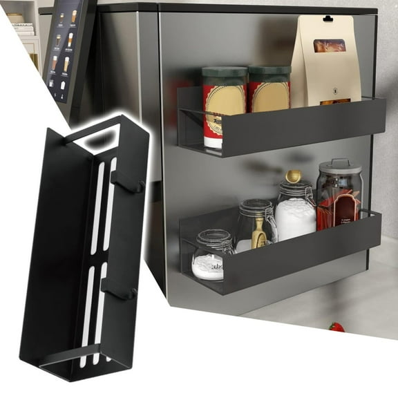 Clearance Rack under $10,Movable Rack Black Shelf For Refrigerators Kitchen Rack Organizer For Fridge And Microwave Oven