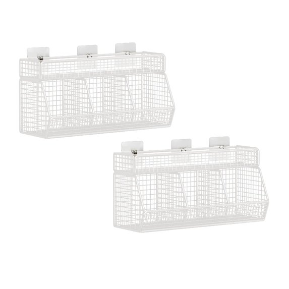 Clearance Rack under $20 Wall Mounted Kitchen Shelves Small Item Organizer Wire Mesh Storage Basket Rack Easy Installation Large Capacity Clutter