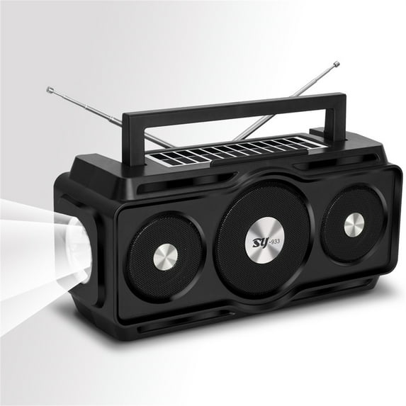 Clearance Radio Waterproofs Bluetooth Speaker,Portable Digital AM FM Radio With Flashlight,Reading Lamp Solar Charging