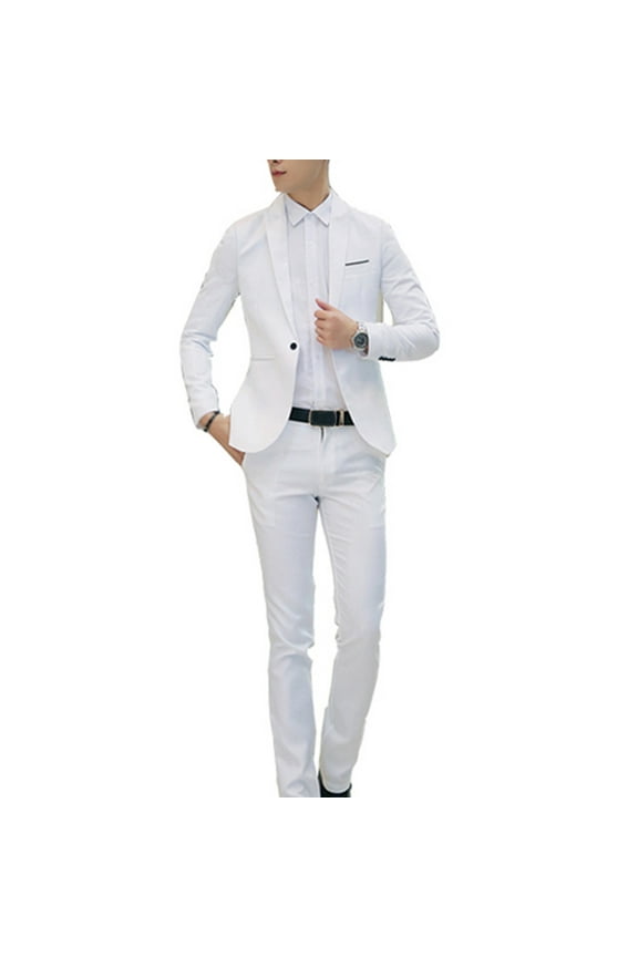 3 Piece Suit Men nSolid Tuxedo Suit Set One Button Slim Breasted Party Blazer with Shirts and Pants Elegant Business Set Wedding Partys Dress