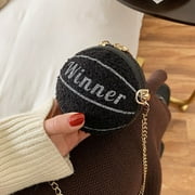 Clearance Rciityk Basketball Purse for Women Novelty Crossbody Purses Small Cute Tote Bag PU Leather Round Handbags - Spring/Summer Clearance