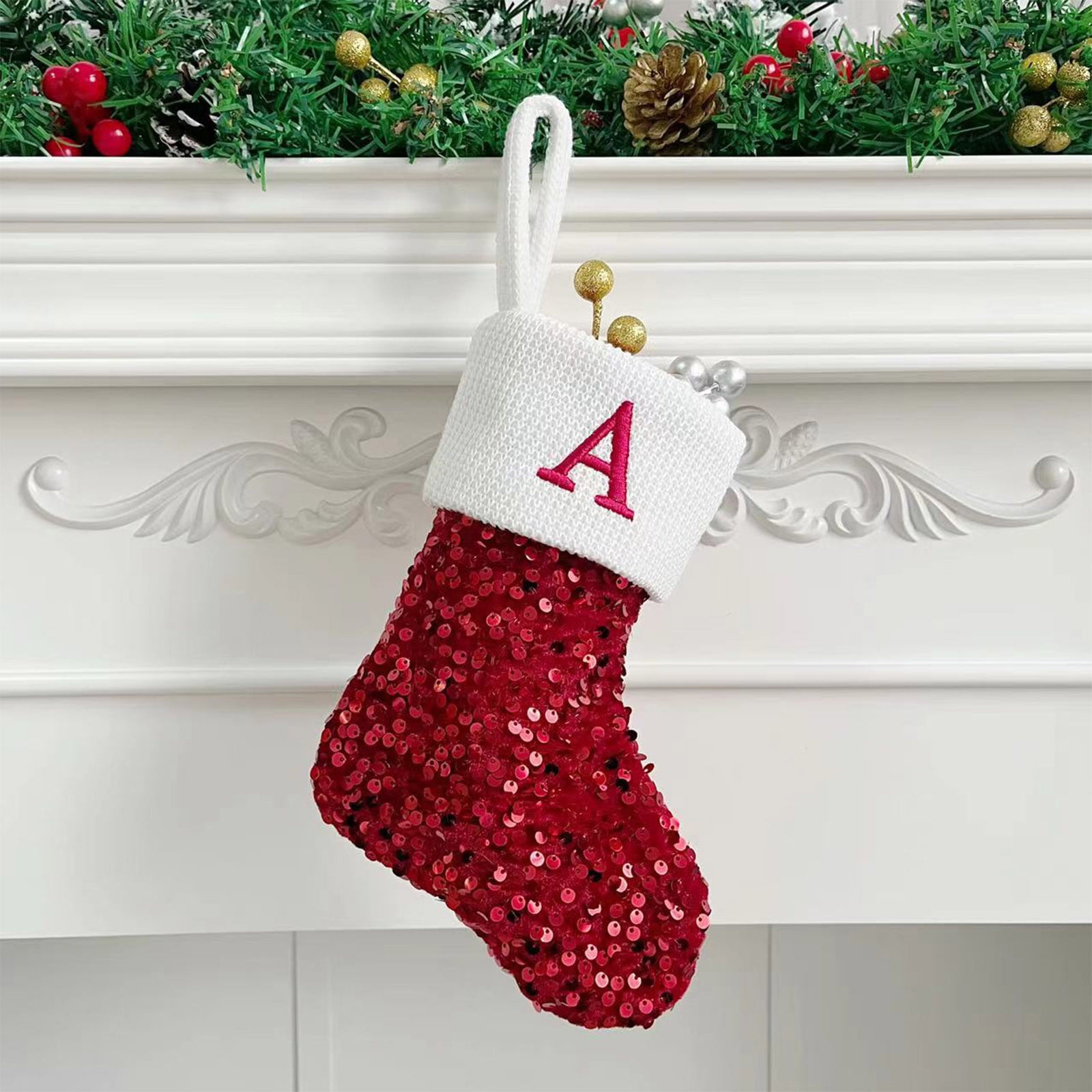 Clearance Rciityk Christmas Stockings with Letter Christmas Decorations ...