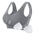 thumbnail image 1 of Rciityk Gray Sports Bras for Women Padded, Full Coverages Yoga Workout Bras, Comfort No Underwire Sleep Bra, Solid Color Push Up for Women Wirefree, 1 of 7