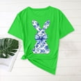 thumbnail image 1 of Rciityk Happy Easter Short Sleeve Shirts for Women Trendy Cute Rabbits Graphic T Shirts Casual Loose Crew Neck Summer Tops, 1 of 4