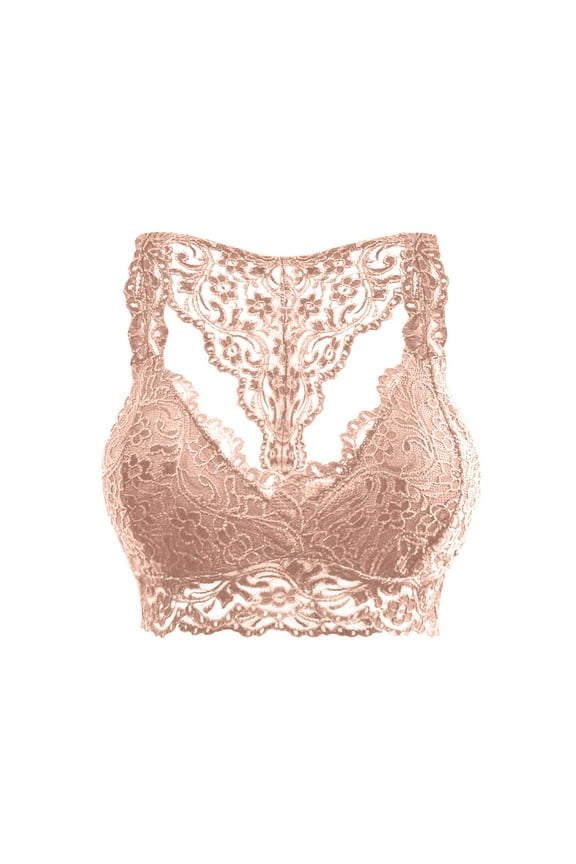 Lace Bralette for Women, Lace Bralette Padded Lace Bandeau Bra with Straps for Women Girls