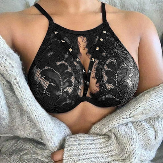 Rciityk Lace Bralette for Women, Lace Bralette Padded Lace Bandeau Bra with Straps for Women Girls