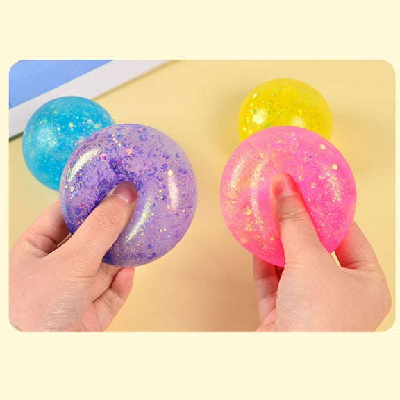 Rciityk Malt Kneading Stress Reliever Glitter Sugar Ball Novelty Stress-Relief Fidget Toys Hand Exercise Bouncy Balls Christmas Gifts