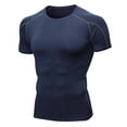 thumbnail image 1 of Rciityk Men Workout Compression Top Solid Color Tight Short Sleeve Quick Dry Sports Running Athletic T Shirt Blouse, 1 of 3