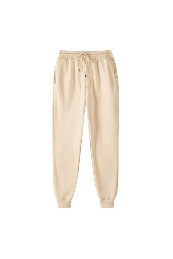 Men's Casual Fleece Jogger Sweatpants Hip-hop Pants Basic Solid Winter Warm Athletic Sweat Pants with Pockets