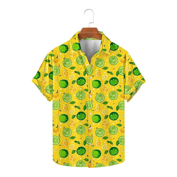 Clearance Rciityk Men's Hawaiian Shirts Summer Casual Short Sleeve Button Up Shirts Top Tropical Beach Shirt Mens Vacation Shirts