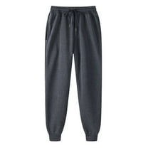 Rciityk Men's Joggers Sweat Pants Basic Active Fleece Sweatpants Elastic Waist Loose Solid Hip-hop Pants with Pockets