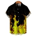 thumbnail image 1 of Rciityk Men's Novelty Short Sleeve Button Shirts Magics Flame Pattern Summer Hawaiian Shirt Casual Loose Tops with Pockets, 1 of 5