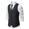 thumbnail image 1 of Rciityk Men's Suit Vests Business Suit Vestss for Men Formal Slim Solid Fashion Retro Wedding Waistcoat for V-Neck Tuxedo Vests, 1 of 8