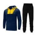 thumbnail image 1 of Clearance Rciityk Men's Sweatsuits 2 Piece Set Collar Colorblock Zip Long Sleeve Hoodies and Sweatpant Tracksuit Fall Casual Athletic Sports Suit - Spring/Summer Savings Clearance, 1 of 7