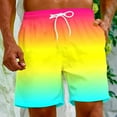 thumbnail image 1 of Rciityk Mens 5 Inch Stretch Swimming Shorts Drawstring Elastic Waist Shorts Gradient Color Plus Size Shorts Vacation Summer Beach Shorts with Pockets, 1 of 8