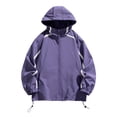 thumbnail image 1 of Rciityk Purple Men's Lightweight Hooded Rain Jacket Fashion Casual Loose Outdoor Raincoat Active Hiking Travel Shells Jacket, 1 of 6