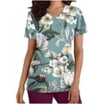 thumbnail image 1 of Clearance Rciityk Scrub Tops for Women Casual Short Sleeve Working Uniform V-Neck Printed Scrub T Shirts Summer Nursing Scrub Shirts with Pockets - Spring/Summer Savings Clearance, 1 of 4
