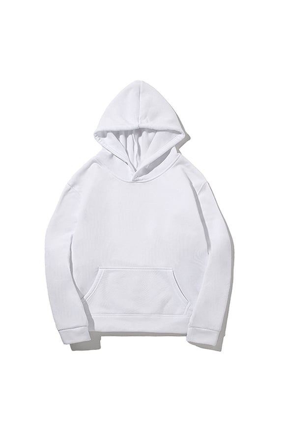 White Hoodies Sweatshirt for Men Casual Fashion Solid Hooded Gym Sports Pullover Tops Fall Athletic Long Sleeve Sweatshirt
