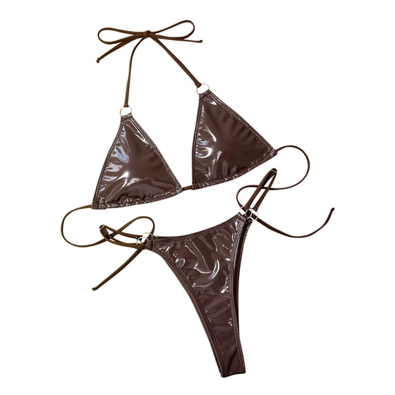 Clearance Rciityk Women Halters String Bikini Set Sexy Thong Cheeky Two ...
