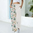 thumbnail image 1 of Rciityk Women’s Casual Baggy Sweatpants Christmas Snowflake Xmas Tree Santa Claus Print Elastic High Waisted Joggers Pants with Pockets, 1 of 6