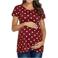 thumbnail image 1 of Rciityk Women's Maternity Nursing Shirts Summer Breastfeeding Clothes Casual Short Sleeve Round Neck Pregnancy Tops, 1 of 6
