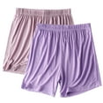 thumbnail image 1 of Rciityk Women's Summer Pajama Shorts 2pc Casual Loose Solid Soft Sleep Shorts Modals Thin 5 Quarter Athletic Shorts, 1 of 2